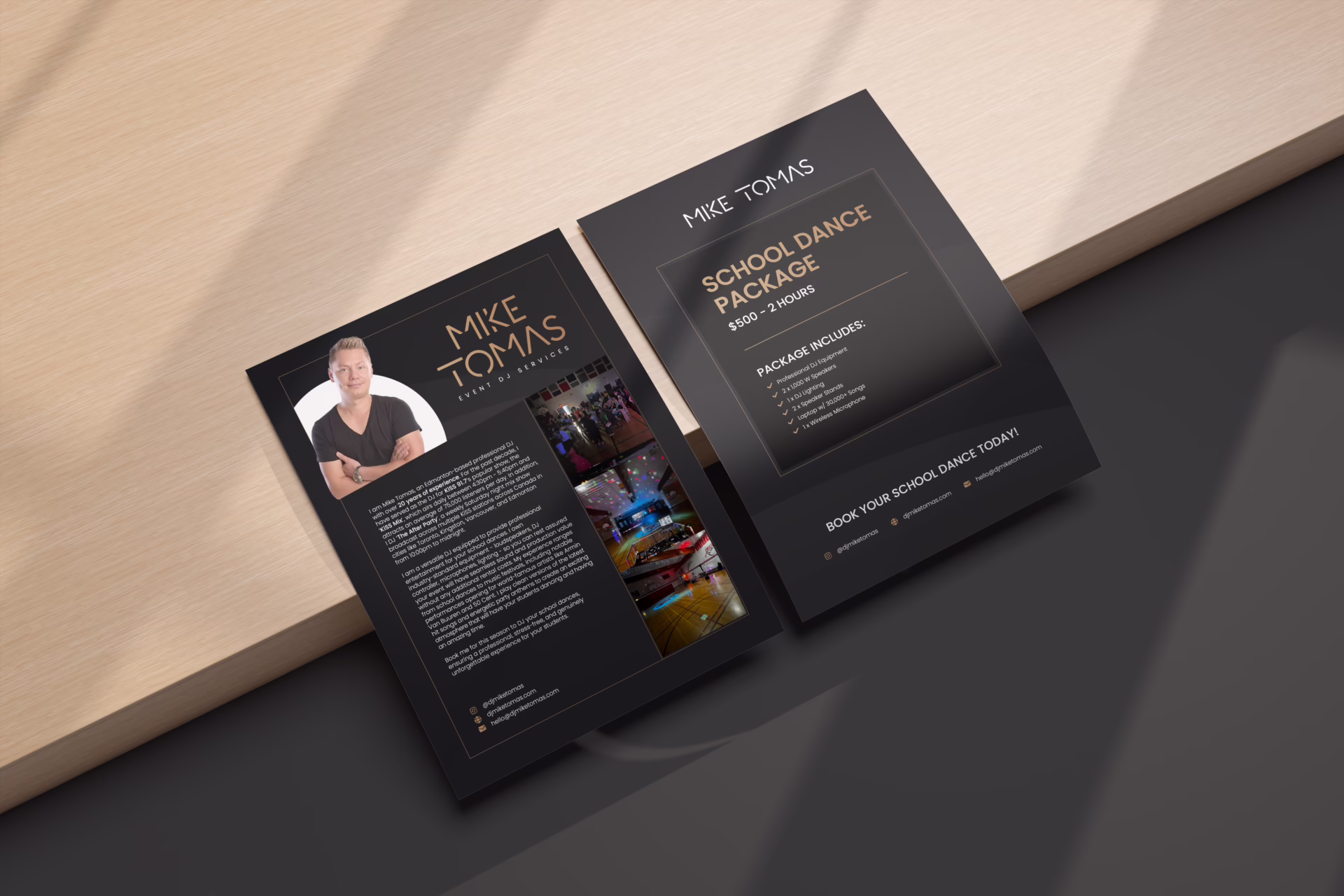 Webkind - Web Design Edmonton - Mike Tomas Flyer Mockup